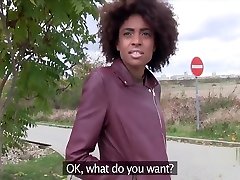 Ebony gal fucks fake agent for cash