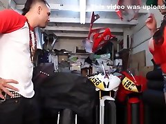 Luscious Latina Angelina Castro Mouth Fucks Grease Monkey!