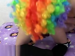 Schoolgirl Ballbusting in Socks with a Dick-Biting Blowjob