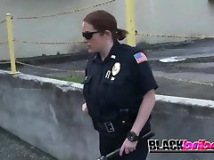 Milf cops coerce girlfriend karen fisher deep into banging their punanis