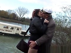Busty amateur teen doggystyled by oldman