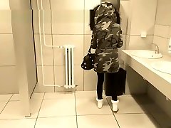 Risky public pissing at public toilet - iceland hot on Fatalle