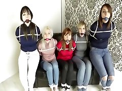 5 girls tied and ballgagged
