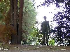 Invisible nakedness in the city. Body Art with public nude by Jeny Smith