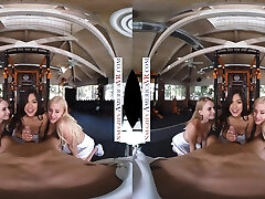 Naughty America Three hot girls play with stud tube balls