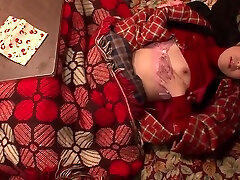 Horny schoolgirl masturbates solo while studying