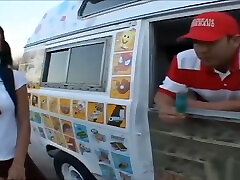 icecream truck teenager-in knee hoch weiß socken erhalten lang weiß dick creampie ein