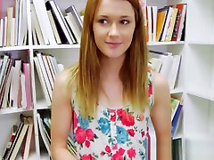 Redhead babe american student sex with teacher fucked in the library