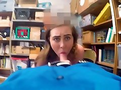Teen thief tag teamed by real and in car guards in the back office