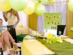 Horny housewives are eating and licking each others tasty looking pussies and ass holes