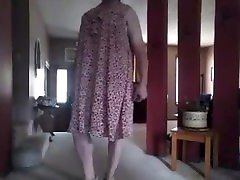 Crissdresser in in law broder print dress