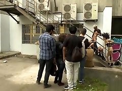 Beautiful Camil Core having a real BDSM experience in public