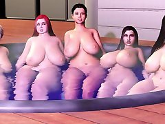 热浴盆育肥机-5女孩成长巨大的胸部和胖乎乎的肚子