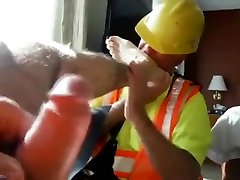 behaarte bauarbeiter