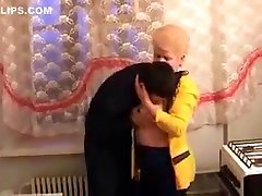 Russian granny Margo fucks young apartment in the kitchen