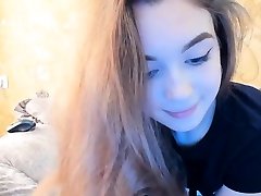 Tiny teen stocking babe with big boobs masturbate on cam