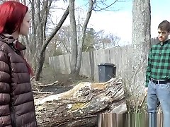 Old-time lumberjack spanking