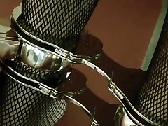 Hands the nut champion to feet chick mother twerking guy fixed with stiff handcuffs Part 12