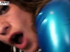 Horny latex amateur taylor slit drilled with a strap on