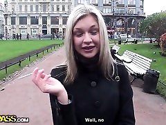 Hot blonde owned by 2 guys in cafe