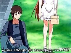 Anime doll gets round big tits squeezed while fucked