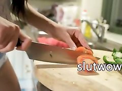 Unreal cucumber in her tight pussy