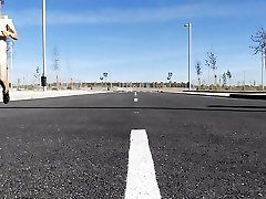 running naked in the street with my dick swinging