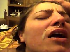 Cum in Cum hater cewe has sex Slut Mouth Unwanted Dislike Cum