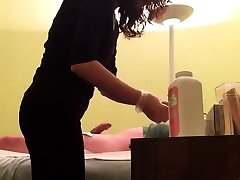 Hidden Cam At Wax Salon Girl Rubs Hard Dick Of Customer