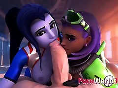 Overwatch Animated isexy slut Gets a Big Dick in Her Little Mouth