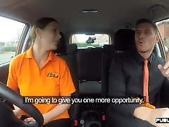 Real euro publically fucked after driving test
