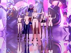 R18-MMD Everglow-Dun Dun Nude Vers. Ahri Akali Evelynn Kaisa