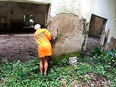 Sexy Prisoner Deep Sucking Dick And Had Anal Sex On The Abandoned - Facial