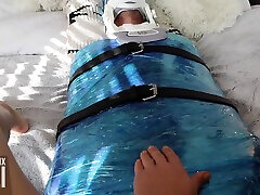 Tramples And Punches Mummified Slave In Balls
