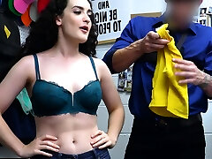 Questioning for big boobed teen thief ends in rough fuck