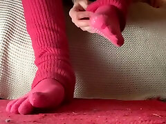 Hit Milf Toe Sock Removal And Slides Dangle