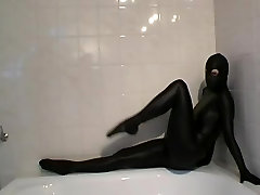Taking a shower in shiny lycra movie