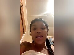 Petite Ebony Shows Small Tits