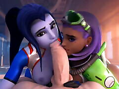 3D Hentai Compilation: Widowmaker Sombra’s Lesbian Fuck