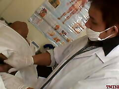 Asian twunk breeded by medic after tugjob and dick exam