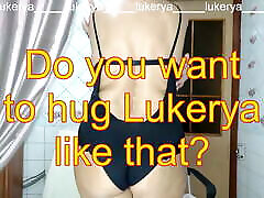 Lukerya chatting in the kitchen in take me away transparent underwear
