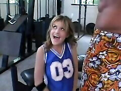Lucky man fills up cheerleader pussies and asses with his dick