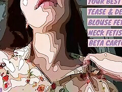 Beta katrina kaph satin blouse and cleavage tease