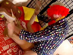 clown fucks princess in her bare wet pussie