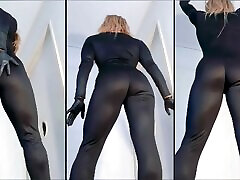 Ass in Black Catsuit