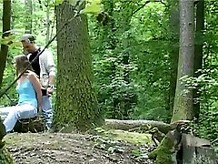 In the forest he ties her to a fallen nervous coed dinas first time and fucks her
