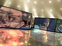 Pale skin teen is blindfolded, suspended in a swing and penetrated with robotic whores with bbc machine