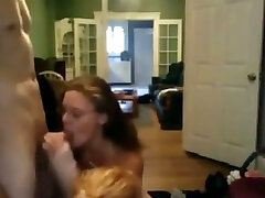 Two threesome chubby wife coed chicks suck my fat cock and get fucked on webcam