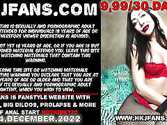 Hotkinkyjo in sexy red bra take mrhankey big fist plug in her ass, fisting herself & anal prolapse
