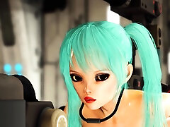 Sex android fucks a sexy busty cuffed hottie in a spacecraft
